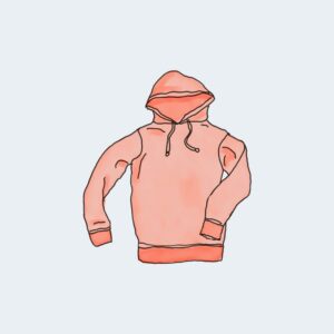 orange hoodie water color art